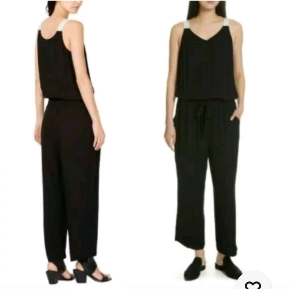 eileen fisher silk jumpsuit petite small
